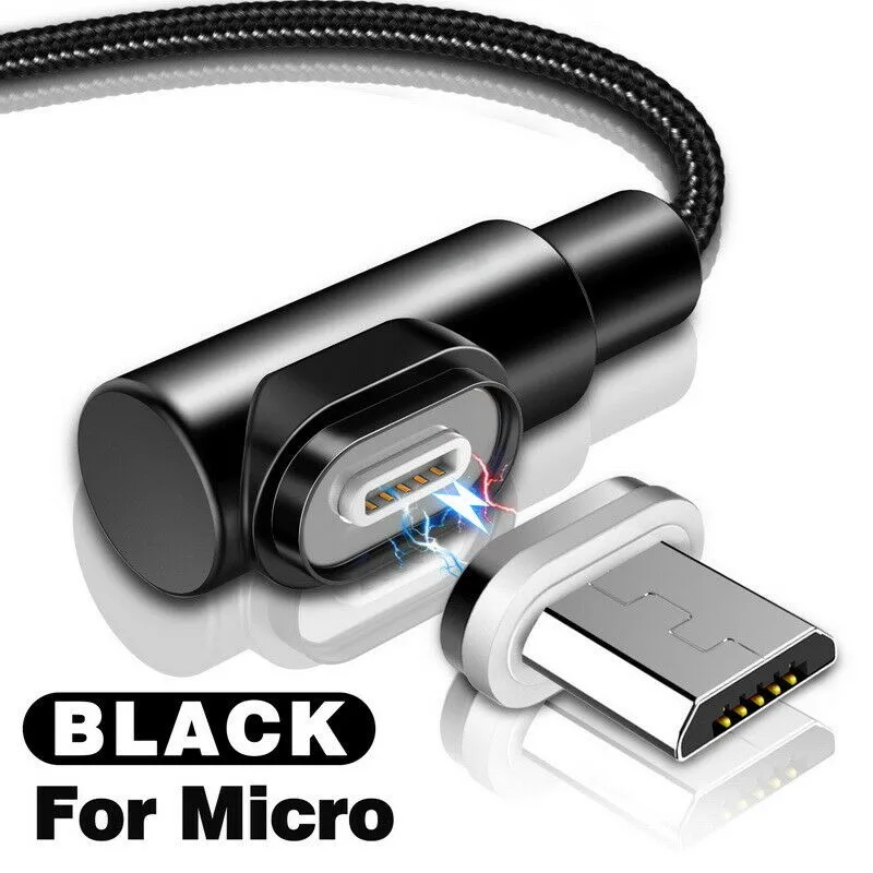 Магнитный кабель Micro USB кабель для быстрой зарядки type-C 1 м 3 а кабель для передачи данных нейлоновый Магнитный зарядный кабель для iPhone Xiaomi светодиодный