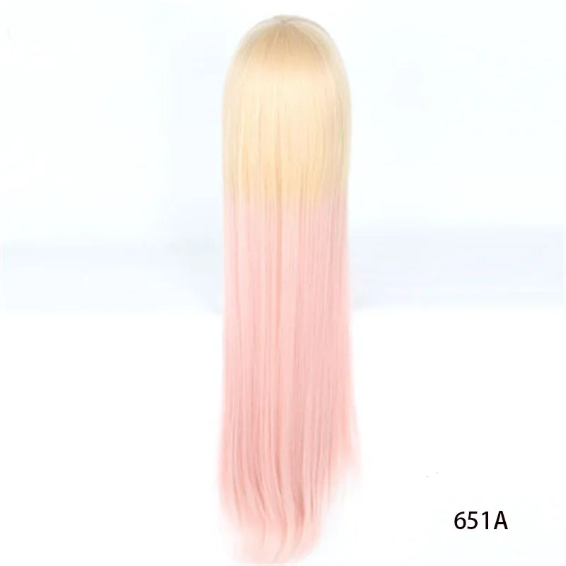 Ваш стиль длинные прямые женские косплей волосы парики для карнавального костюма Омбре желтый оранжевый розовый синтетические высокотемпературные волокна - Цвет: Омбре