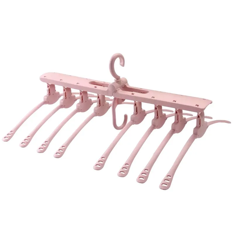 Pink Вешалка для одежды вешалка для сушки белья Многофункциональный Пластиковые Вешалки для одежды для хранения стеллажи для выставки товаров Магия вешалка органайзер для шкафа в домашних условиях инструменты - Цвет: Pink
