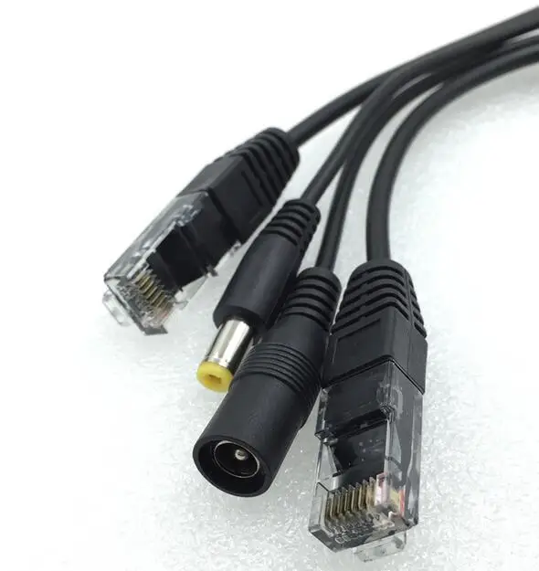 40 шт. (20 пара) POE кабель белый/черный сплиттер POE Мощность Over Ethernet PoE splitter кабель адаптера Комплект