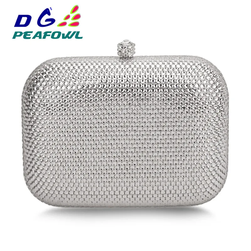 

Women Flower Hollow Out Peach Champagne Crystal Rhinestone Evening Clutch Bag Wedding Bridal Metal Handbag Clutches