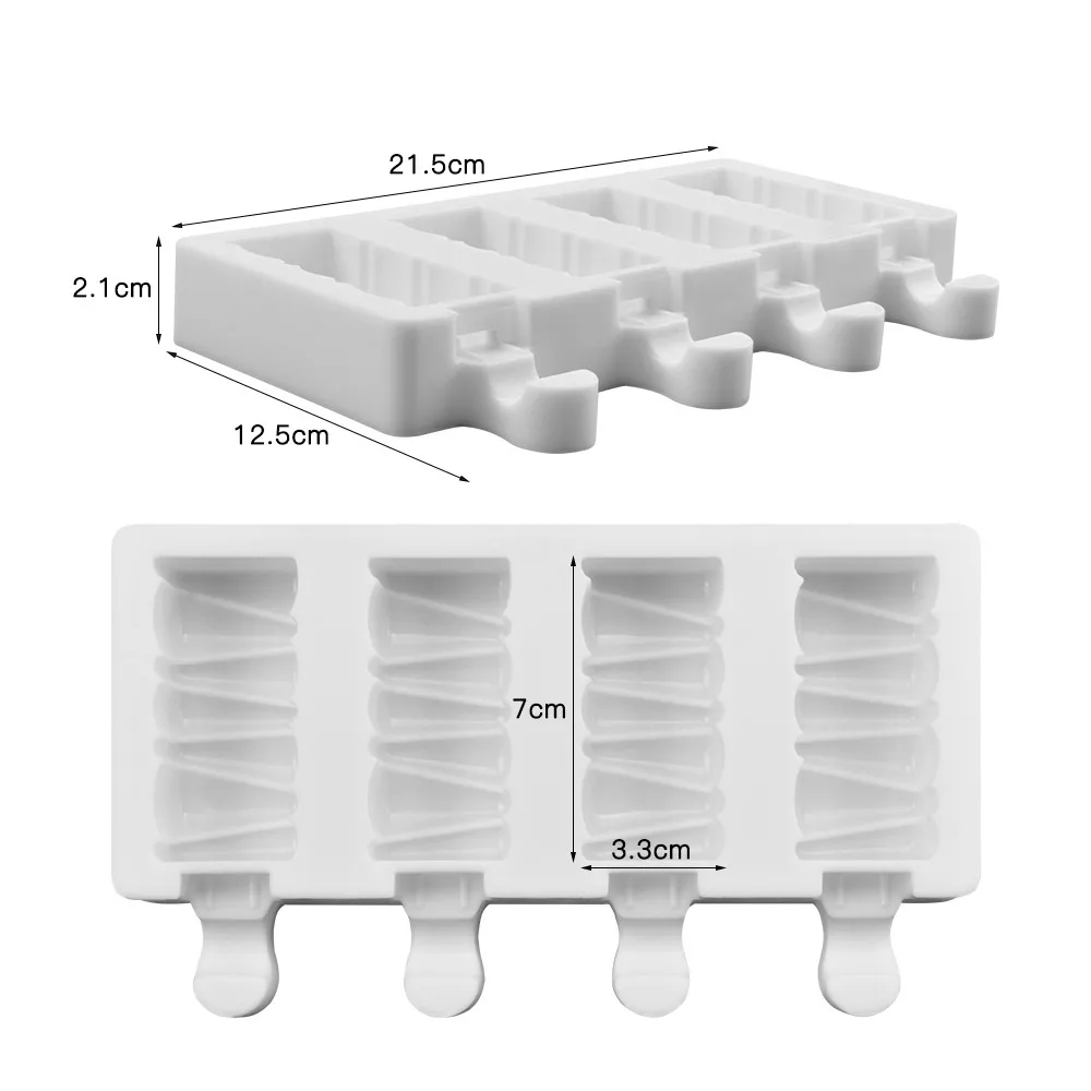 4 полости 3D силиконовые формы для мороженого эскимо формы производитель замороженные формы с палочками