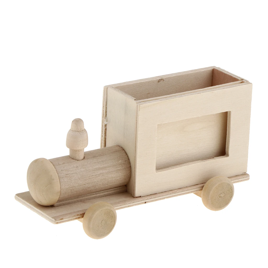 Unfinished Wood DIY Wood Pen Holder Hand Made Desk Organizer Pen Pot School Office Supplies Pen Stand Creative MDF Kids DIY Toys