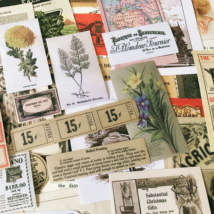 

DIY scrapbooking vintage mixed material set series paper collection / label sticker /album happy planner crafts mixed decoration