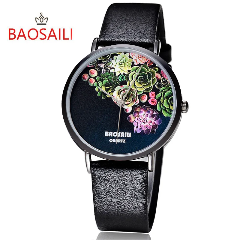 BSL1011 BAOSAILI цветочный дизайн черный чехол япония PC21 Movt водостойкие спасательные