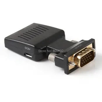 

New Full HD 1080P VGA Male to HDMI+Audio Converter Adapter For Laptop PC HDTV LCD TV