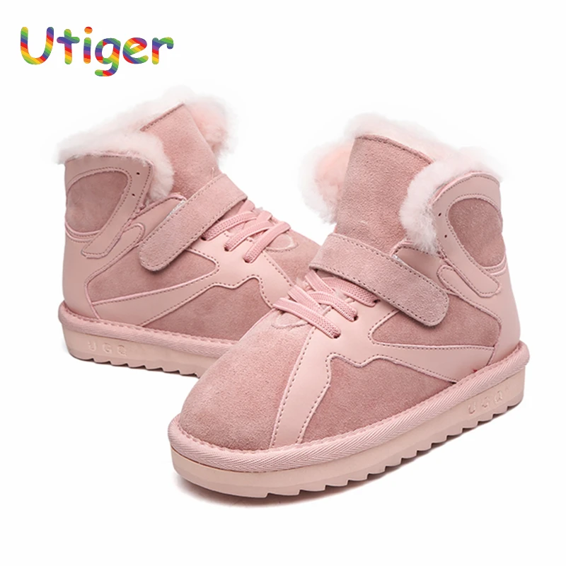 

Genuine Leather Children Girl Boot Suede Kid Baby Boy Snow Boot Child Shoes Sneaker Kids girl Snow Ankle Boot size 21-30