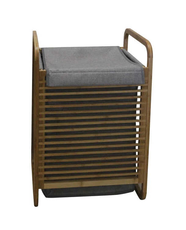 HappyHome الطبيعي نمط خشبية إطار سلة الغسيل الملابس القذرة سلة الحمام سلة الغسيل فرز سلة التخزين