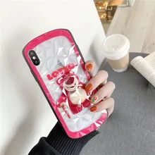 TPU+PC hard Cute Luxury Case For iphone 6 6S 7 8 Plus Phone Case For iphone X Xs Max Xr cover cartoon Lotso bear Diamond pattern TPU+PC hard Cute Luxury Case For iphone 6 6S 7 8 Plus Phone Case For iphone X Xs Max Xr cover cartoon Lotso bear Diamond pattern