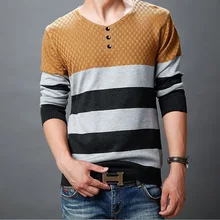 Новая мода весна осень свитер Мужская повседневная одежда Пуловер Серый Желтый Пэчворк Мужской пуловер свитера мужской Азии размер M~ XXL