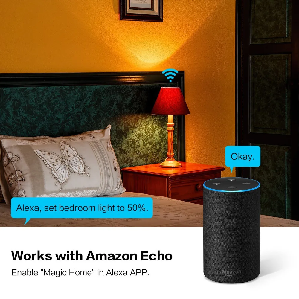 YHINT умная светодиодная Wi-Fi лампочка голос Управление Совместимость Alexa и Google E27 5 Вт лампа RGBW для Гостиная свет AC85-265V светильник