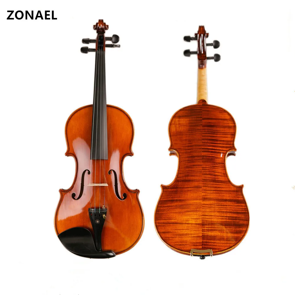 ZONAEL Скрипка для начинающих 4/4 Кленовая скрипка o 3/4 Античная матовая Высококачественная ручная акустическая скрипка Фидель чехол Лук канифоль V005