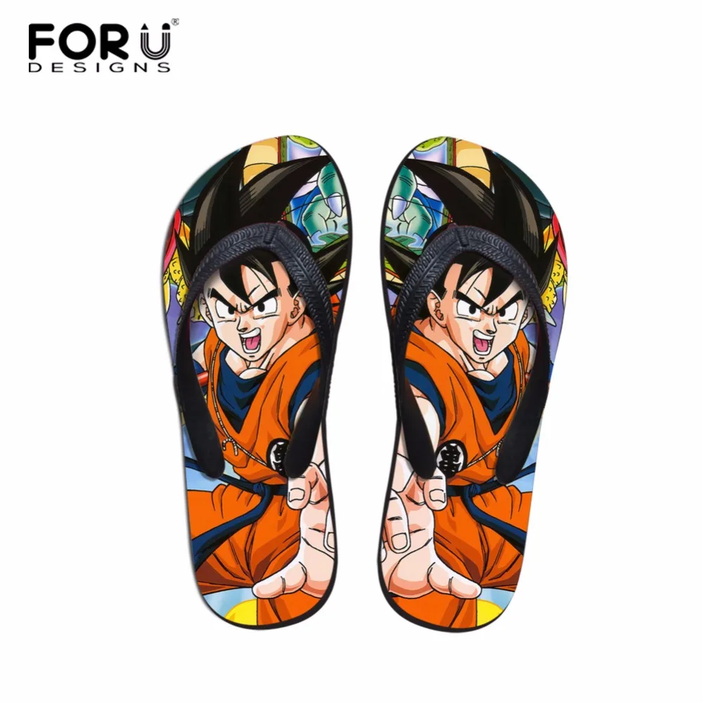 

FORUDESIGNS 2018 Women Casual House Slippers Anime Dragon Ball Pattern Summer Flats Flipflops Beach Sandals for Ladies Student