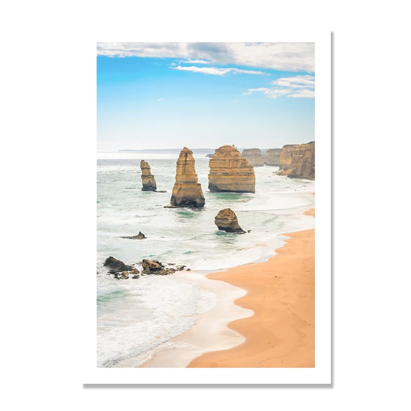 Blue Sea Water Nordic Poster Coconut Tree Wall Art Canvas Painting Seascape Pictures For Living Room Cuadros Life Unframed | Дом и сад