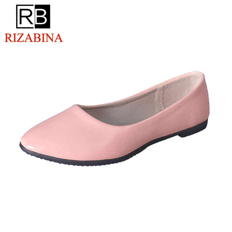 

RizaBina Women Brand Candy Colors Girl Flat Shoes Hot Wholesale Soft Ballet Zapato Point Toe Women Casual Shoes Size35-41 WD0001