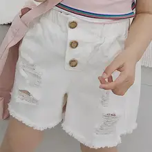 Детская Джинсовые шорты для ребенка большие штаны для девочек Лето джинсы для девочек шорты детские штаны Одежда для подростков высокого качества 4Y