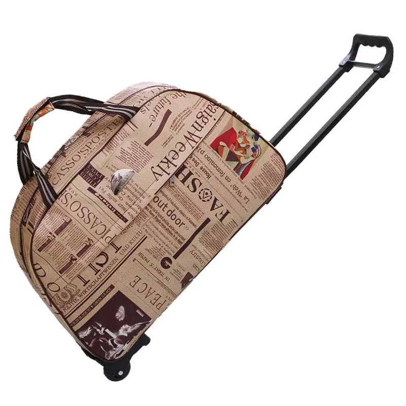 Большая Дорожная сумка на колесиках, женская мягкая сумка для багажа, дорожные сумки на колесиках, модный дизайнерский вещевой мешок, водонепроницаемые сумки, упаковка c - Цвет: large