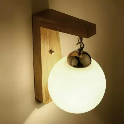 

Nordic Solid Wooden wall lamps bedroom bedside lamp aisle stairs logs bar cafe store decorations wall lights ZA