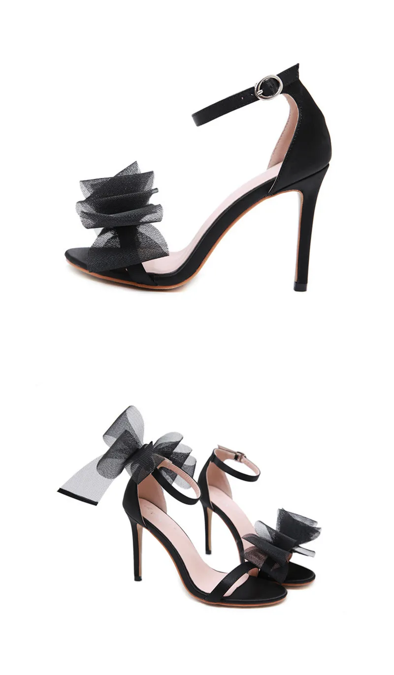 Женская обувь на высоком каблуке; коллекция года; Летние пикантные Клубные Модные босоножки с бантом; Женская обувь в Корейском стиле для свадебной вечеринки