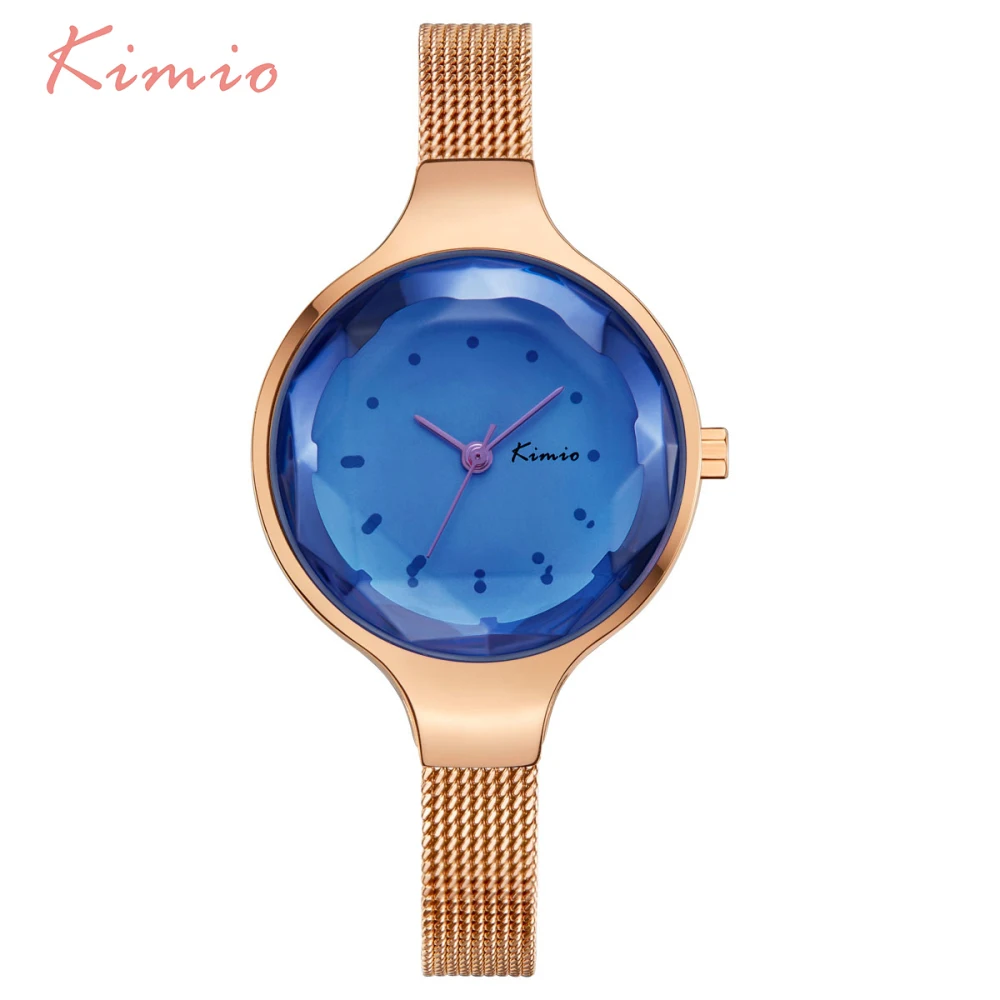 KIMIO Multi-cut Face Glass Dress Women Watch Stainless Steel Mesh Strap Rose Gold Watch Woman Ladies Watches Top Brand Luxury KIMIO Multi-cut Face Glass Dress Women Watch Stainless Steel Mesh Strap Rose Gold Watch Woman Ladies Watches Top Brand Luxury