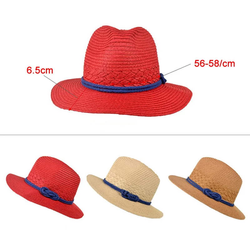 

Women Lady Hat Straw Beach Sun Cap Panama Summer Classic Sunhats Female Boater &T8