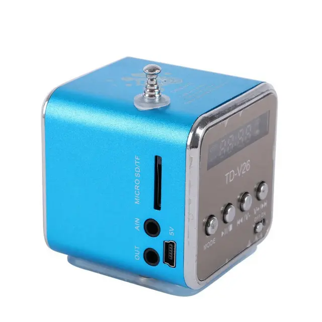 AIYIMA Portable Audio Speakers Micro USB Mini Stereo Speaker Music MP3 MP4 FM Radio TDV26 Radio FM Receiver With Digital LCD