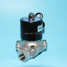 3/", 1/2", 3/", AC220V, DC12V/24 V Нержавеющая сталь 304 N/O электромагнитный клапан пневматический клапан для воды, воздуха на дизельном топливе, керосине внутренний газа