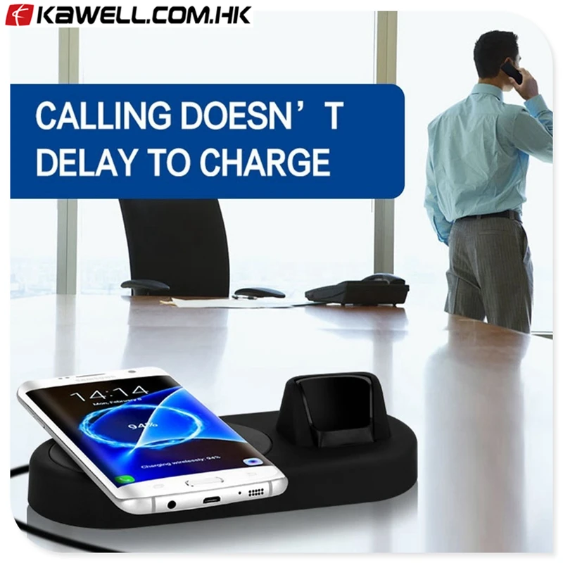

2 in1 Qi Fast Wireless Charging with Bluetooth Headset For Mobile Phone and all Qi-Enabled Devices for iPhone X 8