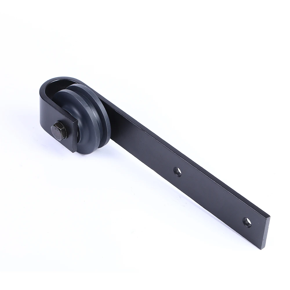 LWZH 16FT/18FT/20FT Sliding Barn Door Steel Hardware Kit Sliding Closet Door Hardware Kit J-Shaped Track Rollers for Double Door