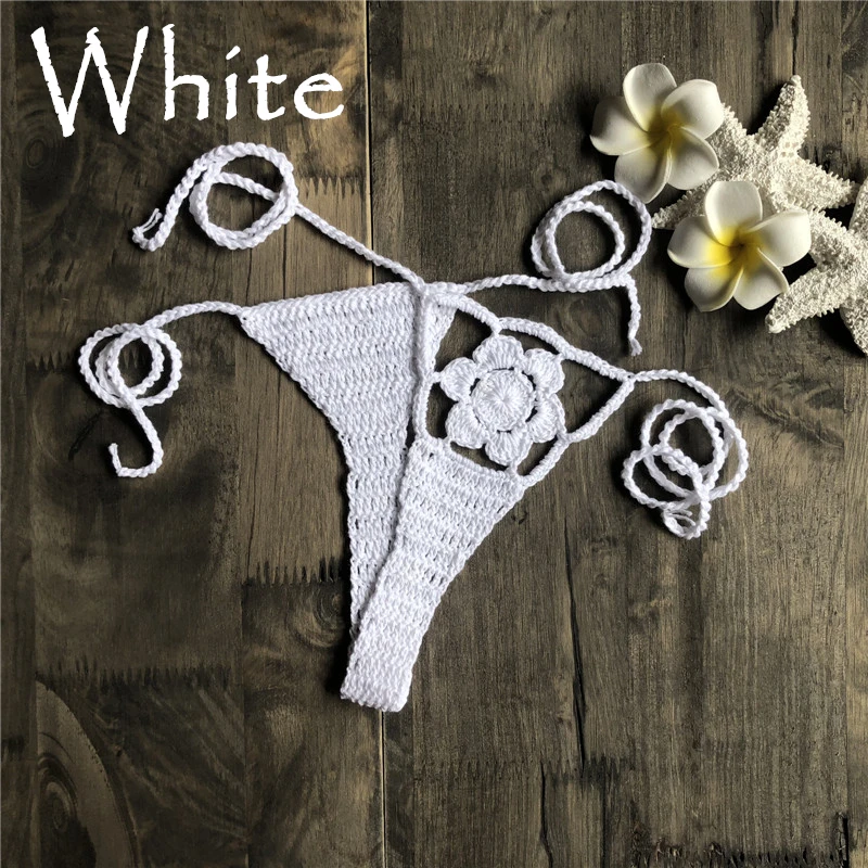 CROCHET BIKINI Micro Brazilian Hot Ladies Beach Mimi Bikini Bottom Crochet Thong Swimwear Swimsuit Shorts handmade Cotton