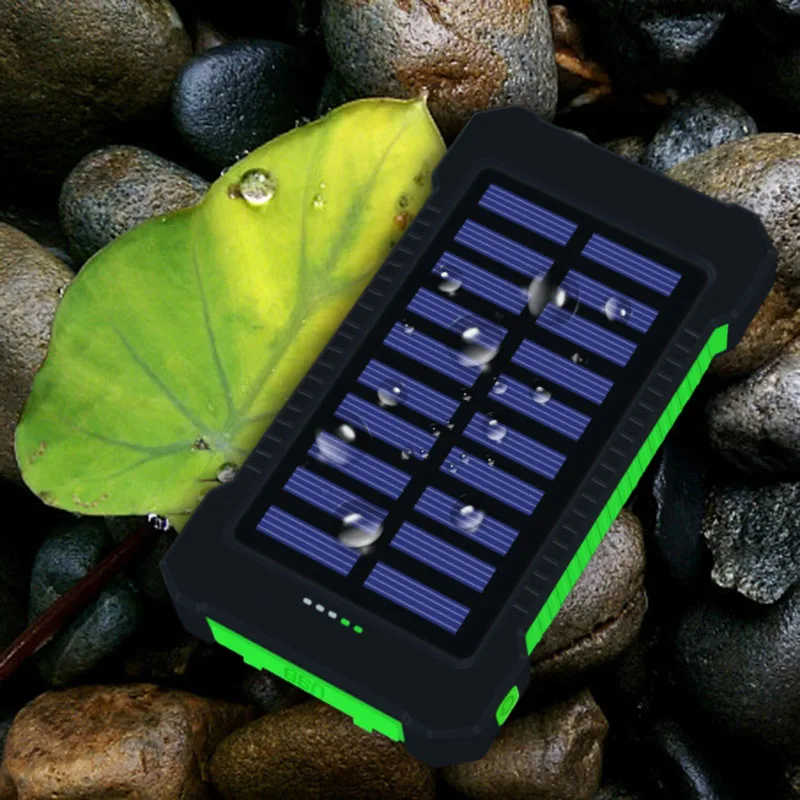 Portable Waterproof Solar Power Bank 10000mah Dual USB Solar Battery