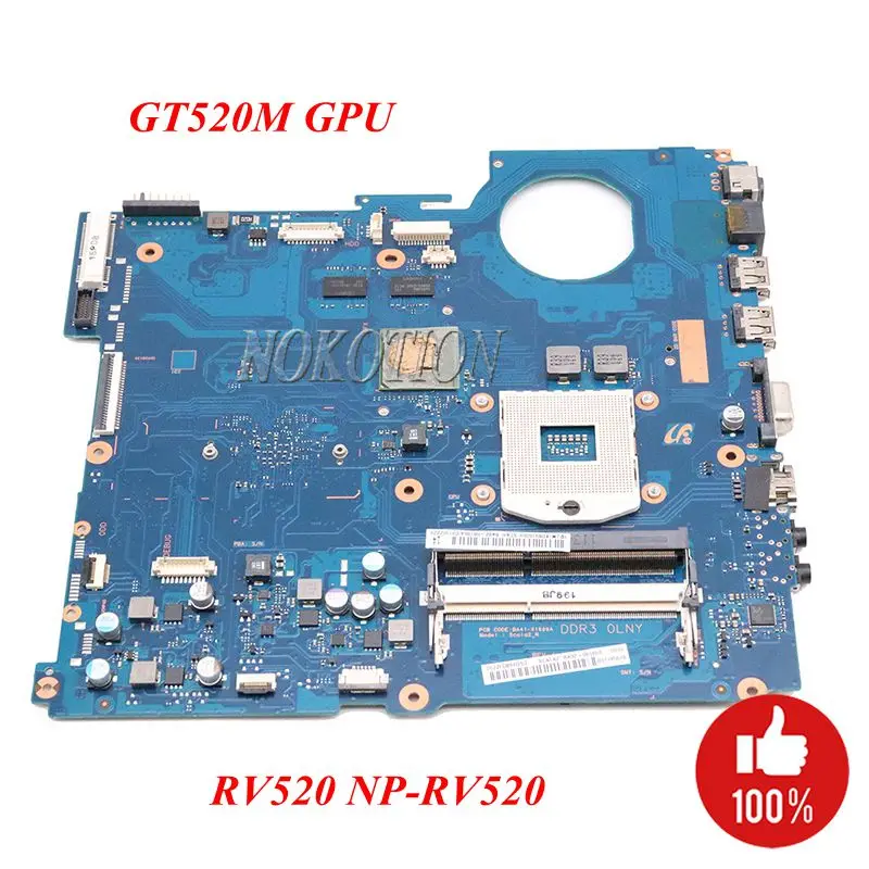 NOKOTION для Samsung RV520 NP-RV520 материнская плата ноутбука HM65 DDR3 GT520M GPU BA92-08186A BA41-01608A |