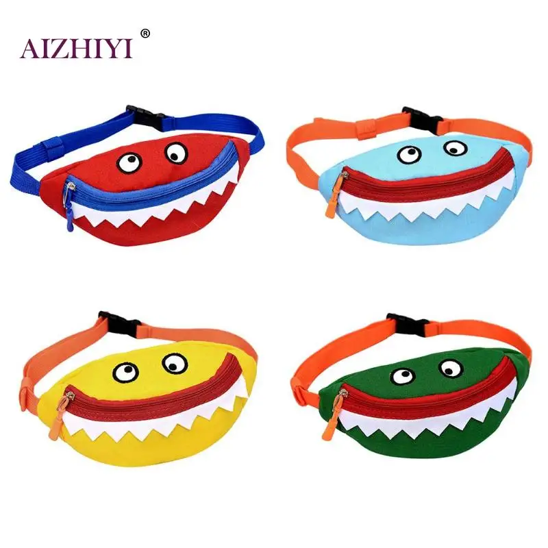 

Kids Cartoon Canvas Waist Packs Kids Fanny Shark Chest Boys Girls Baby Money Bag Children Fashion Lovely Kindergarten Bag 2018