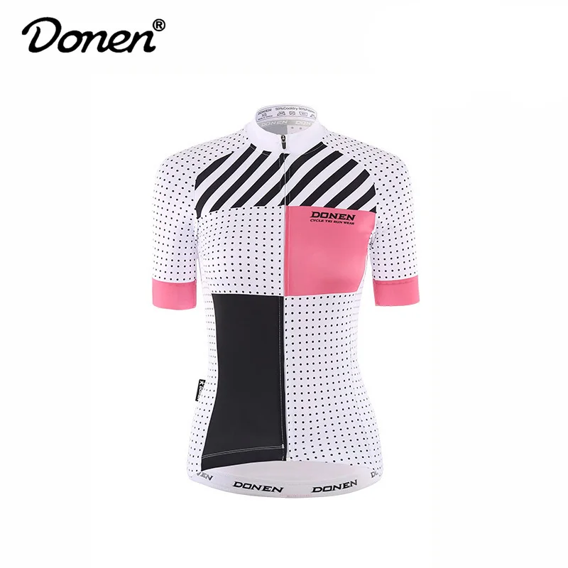 DONEN, новинка, для велоспорта, женский, розовый, короткий рукав, Джерси, нагрудник, шорты, для езды на велосипеде, гоночная команда, дорожный, байкер, для велоспорта, спортивный костюм/комплект - Цвет: jersey