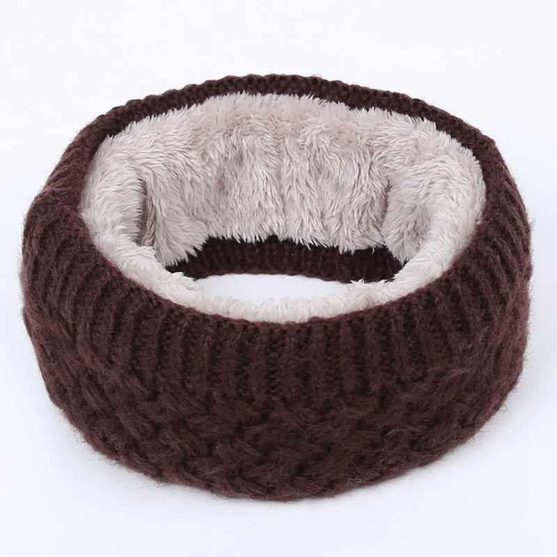 Winter new children's knitted bib men's outdoor warm scarf ladies velvet comfort fabric thickening unisex slouchy beanie hijabs