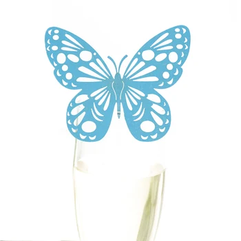 

Laser cut butterfly wedding cards wholesale wine glass place cards for glass decoration