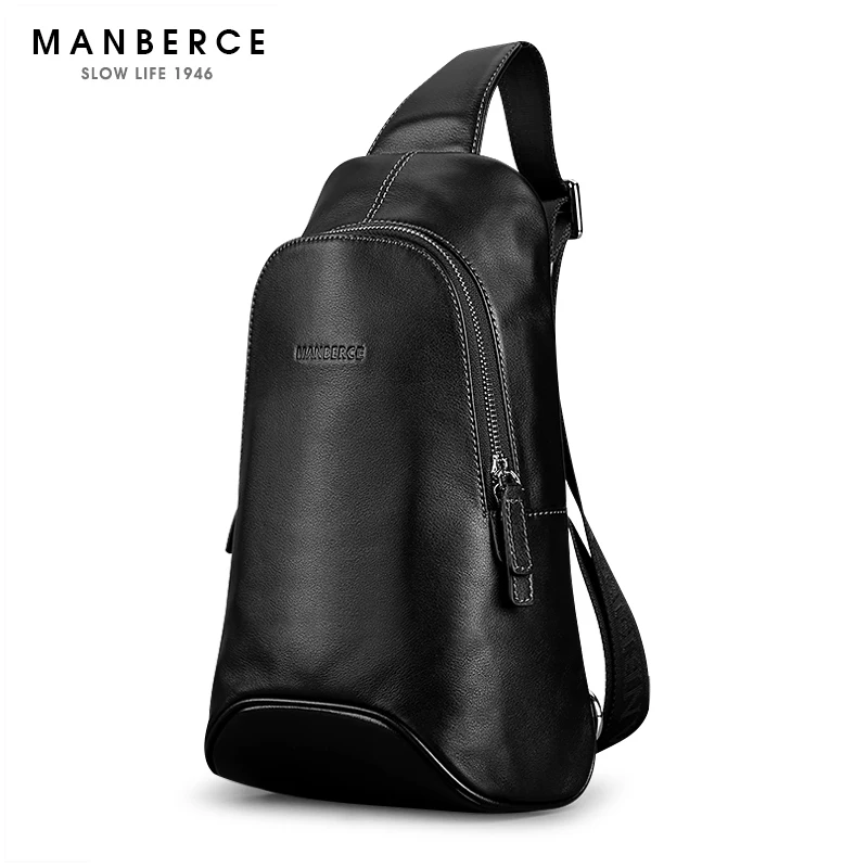 MANBERCE Brand Men Messenger Bag Cowhide Youth Shoulder Bags Men's ...