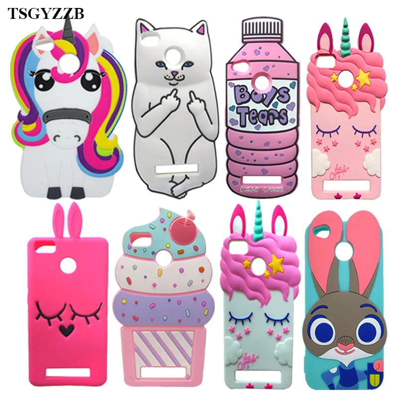 

For Xiaomi Redmi 4A Case Soft Silicone Coque Redmi 4A Phone Back Cover 3D Animal Unicorn Horse Cat Cute Bag Shell Redmi 4A Funda