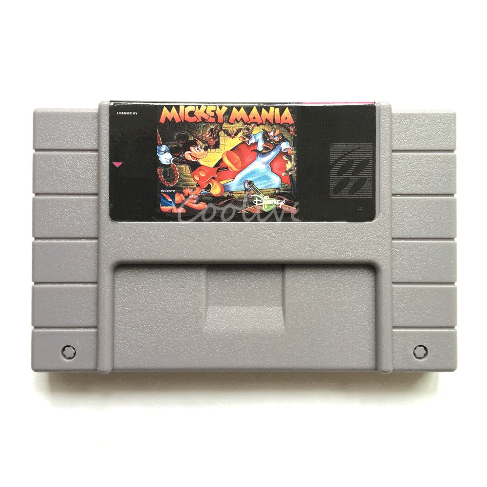 

Mickey Mania Video Game Card for 16 Bit Super Console US NTSC Version 46 pin