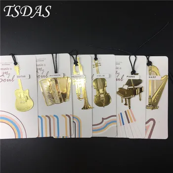 

Music Instrument Metal Book Marker Pack of 20 Stationery Office School Supplies Mini Golden Bookmark Free Shipping