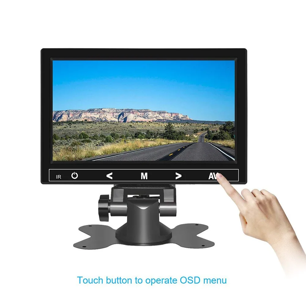

7 " Touch Button HD LCD Mini Monitor Computer TV with HDMI VGA Video Audio Input for Home security Display/CCTV Car Rearview