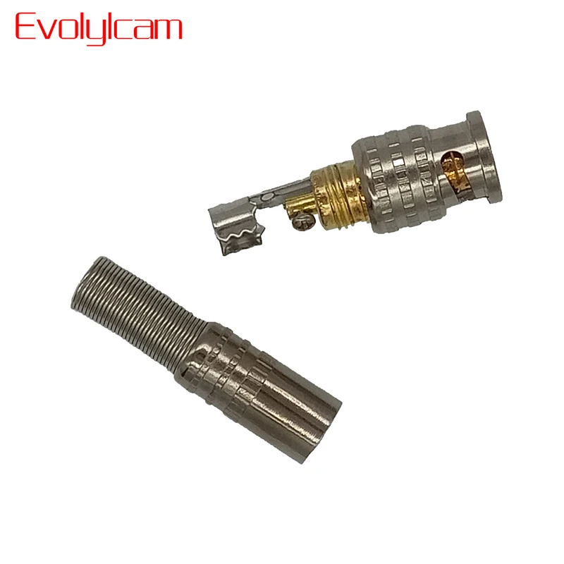 Evolylcam 5PCS Gold BNC Male Video Plug Coupler Connector to Screw For RG59 Cable Adapter CCTV Security Camera System Converter Evolylcam 5PCS Gold BNC Male Video Plug Coupler Connector to Screw For RG59 Cable Adapter CCTV Security Camera System Converter