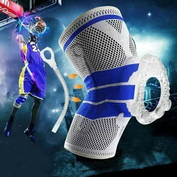 

Silicone Spring Knee Brace Sport Support Strong Meniscus Protection Compression Lnee Pads