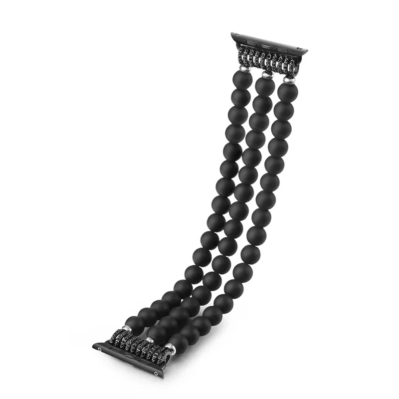 Black Jewelry Beads Flexible Cord Wrist Watch Bracelet Watch Band for Apple Watch Series 1/2 38/42mm Spiral Connector I230. apple-bands-series- : image Black Jewelry Beads Flexible Cord Wrist Watch Bracelet Watch Band for Apple Watch Series 1/2 38/42mm Spiral Connector I230. apple-bands-series-