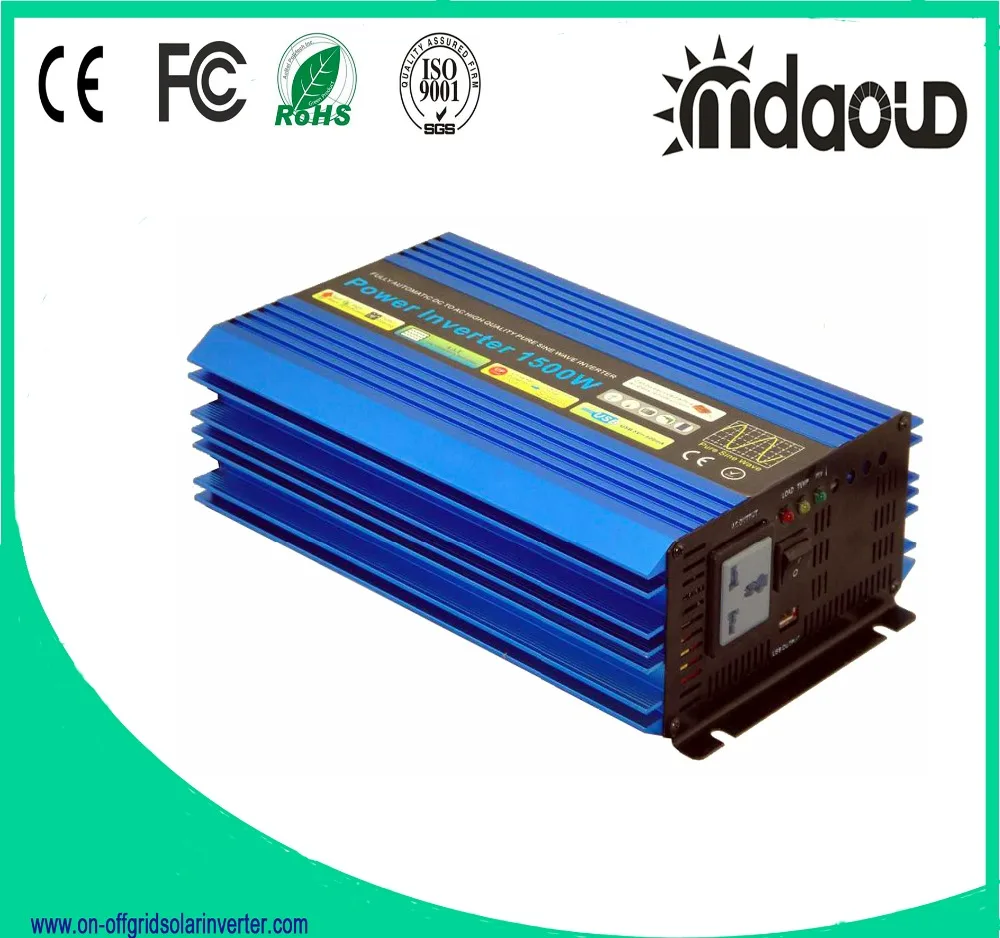 1500W 12 V/24 V/48VDC до 110 V/120 V/220 V/230VAC чистая Синусоидальная волна инвертор пиковый 3000W для домашнего применения