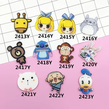 

11 PC Painting Animals Girl Badges for Clothes Decoration Acrylic Badges Kawaii Icons on Backpack Pin Brooch Badge