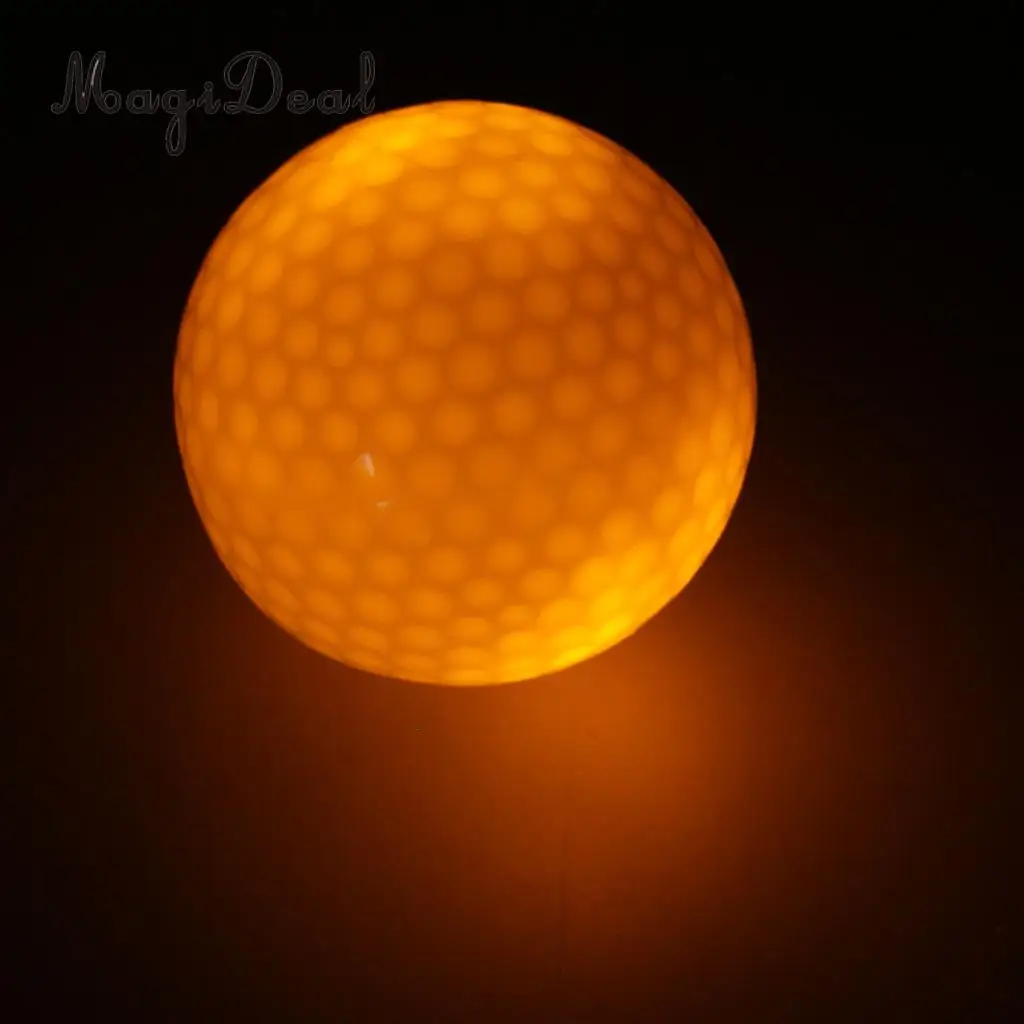 MagiDeal 4 Pieces Glow In Dark LED Light Up Golf Ball Official Size Tournament Ball, Mixed LED Color