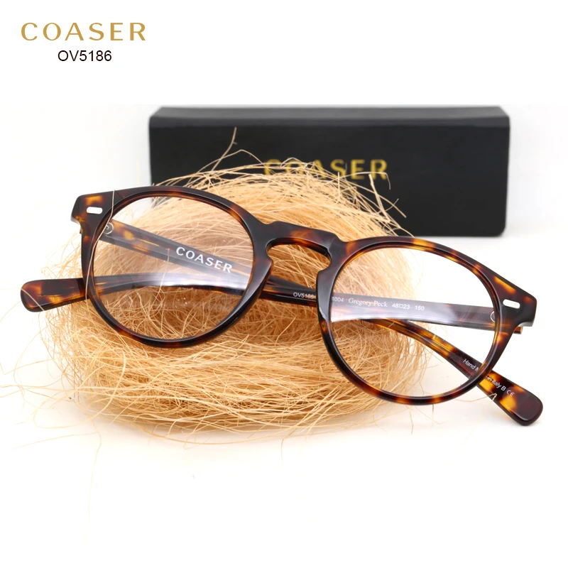 US $24.27 Coaser Ov5186 Vintage Glasses Frame Women Men Suit Reading Computer Prescription Optical Eyeglasses Clear Lens Retro Eyewear