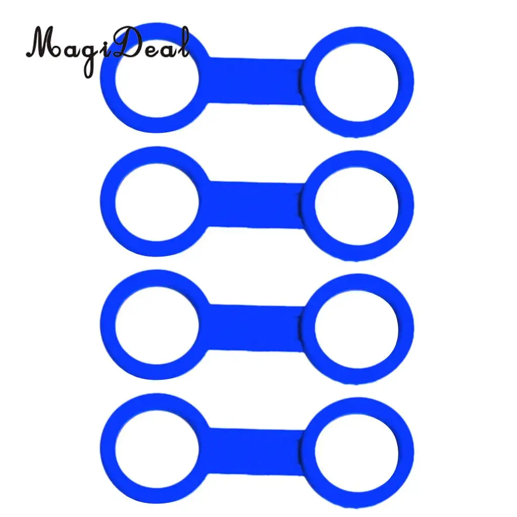 MagiDeal  4 Pcs Snorkel Keeper Rubber Blue + 1x Plastic Detachable Clip Retainer for Scuba Diving Snorkel Gear Spare Parts