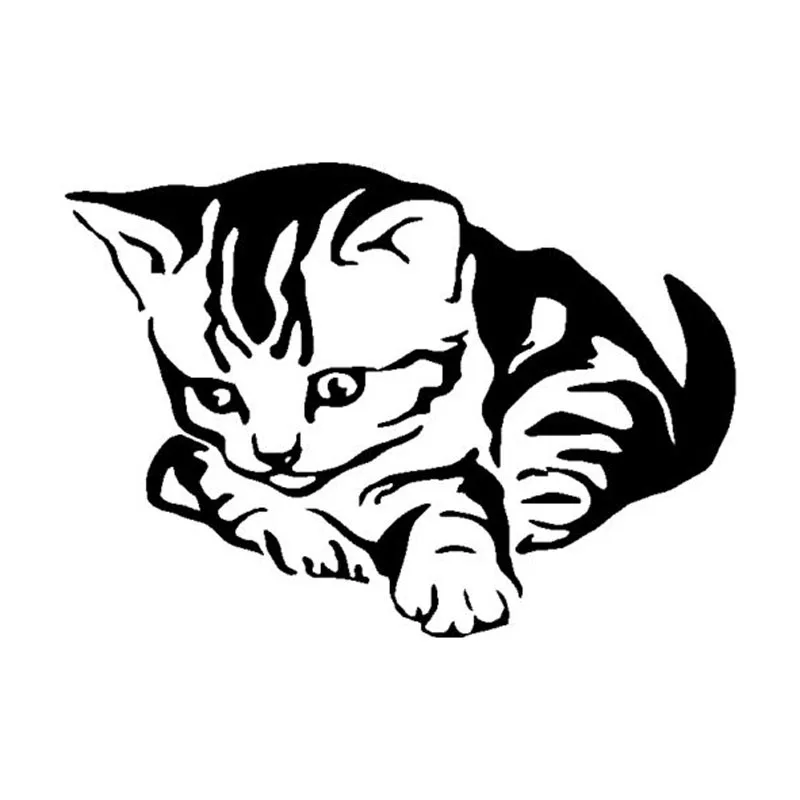 

14.1*10CM Cute Pet Cat Window Glass Decorative Stickers Personalized Car Styling Decals Black/Silver C6-0384